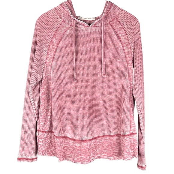Lincoln Outfitters Tops - Lincoln Outfitters Lightweight Long Sleeve Distressed Hoodie, Mauve | XXL